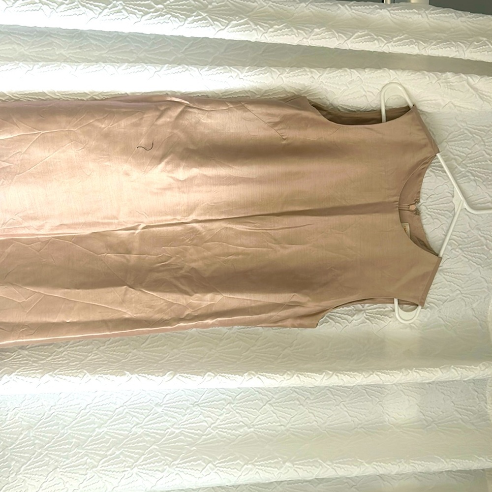 100% silk, Tory Burch dress, size 4. Color champagne.